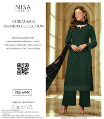 Nisa Fabrics Embroidered Chikankari Premium
