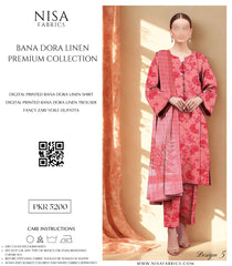 Nisa Fabrics Bana Dora Linen Premium