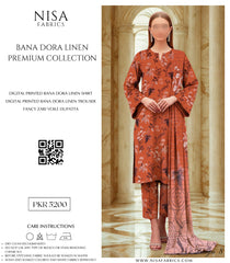 Nisa Fabrics Bana Dora Linen Premium
