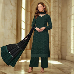 Nisa Fabrics Embroidered Chikankari Premium