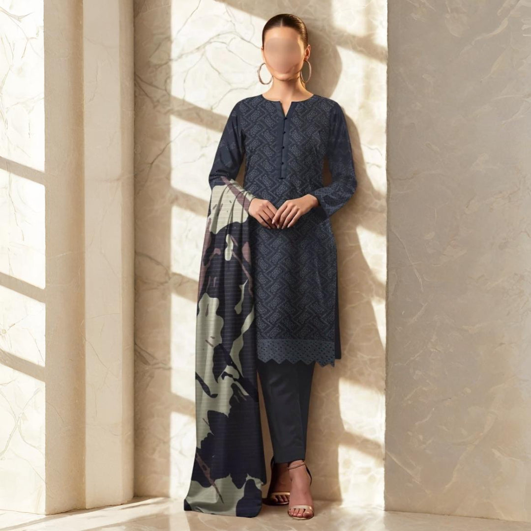 Nisa Fabrics Embroidered Chikankari Premium