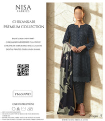 Nisa Fabrics Embroidered Chikankari Premium