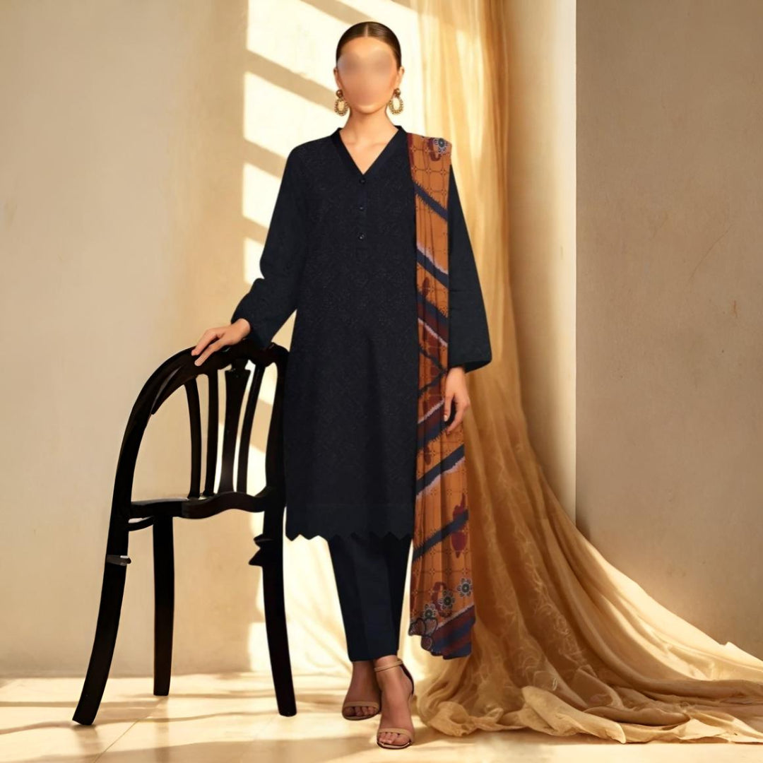 Nisa Fabrics Embroidered Chikankari Premium