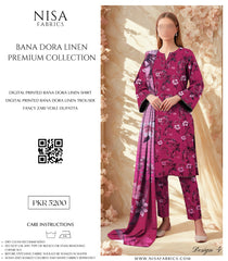 Nisa Fabrics Bana Dora Linen Premium