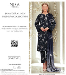 Nisa Fabrics Bana Dora Linen Premium