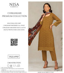 Nisa Fabrics Embroidered Chikankari Premium