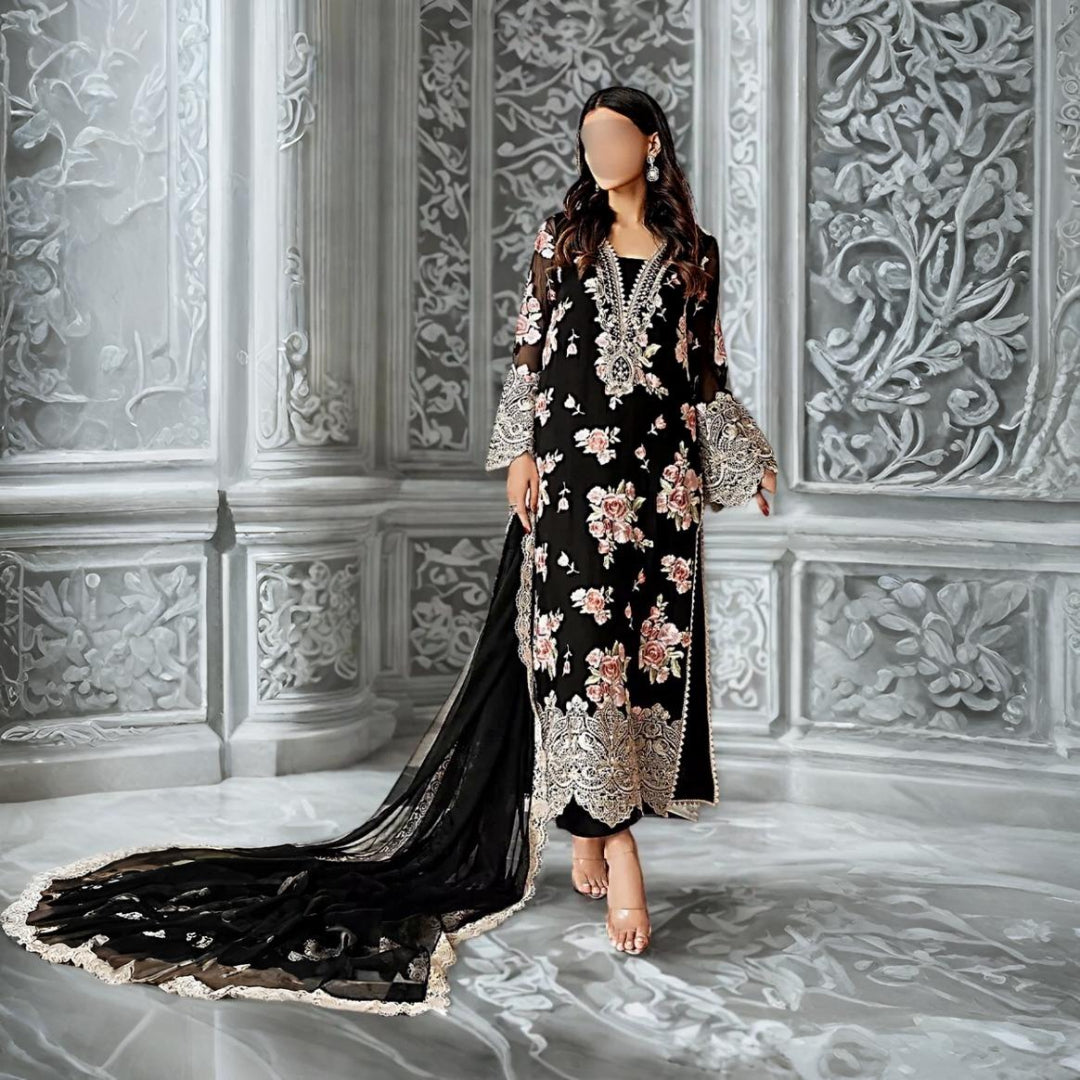 Nisa Fabrics Premium Embroidered Viscose